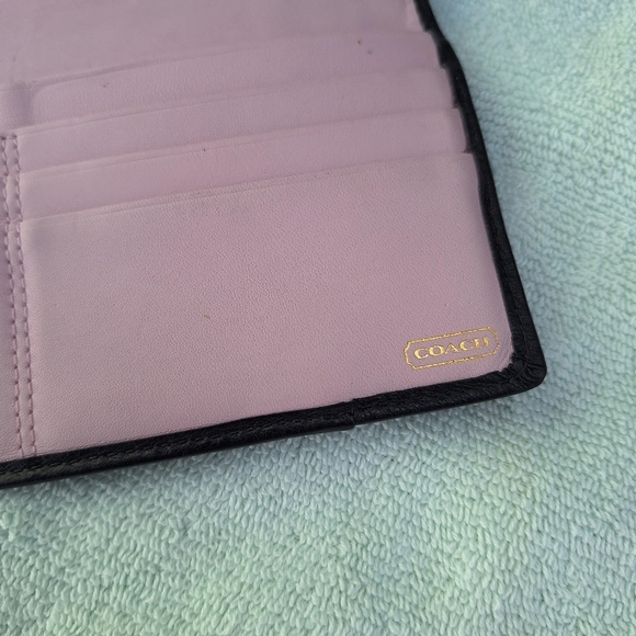 Coach Logo Black Leather Wallet - Picture 6 of 8